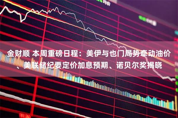 金财顺 本周重磅日程：美伊与也门局势牵动油价、美联储纪要定价加息预期、诺贝尔奖揭晓